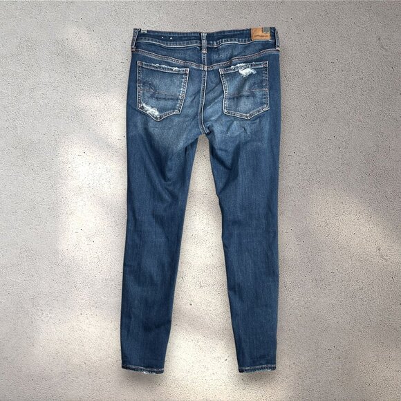 American Eagle Distressed Jeggings Women’s 10 Short Super Stretch X Grunge Y2K - Picture 2 of 10
